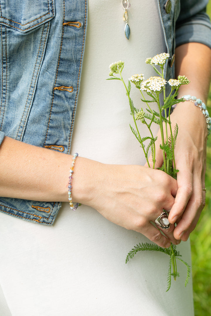 Sanctuary 7.5-8.5" Larimar Amethyst, Citrine Simple Bracelet