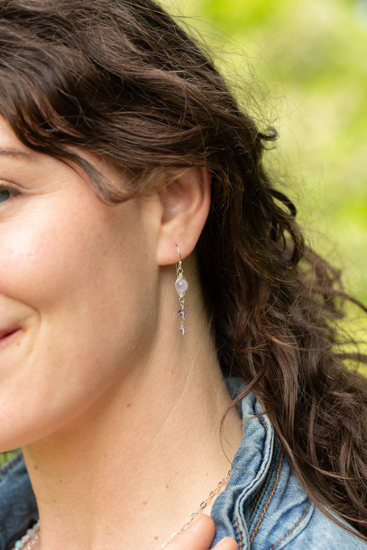 Sanctuary Amethyst Herringbone Earrings
