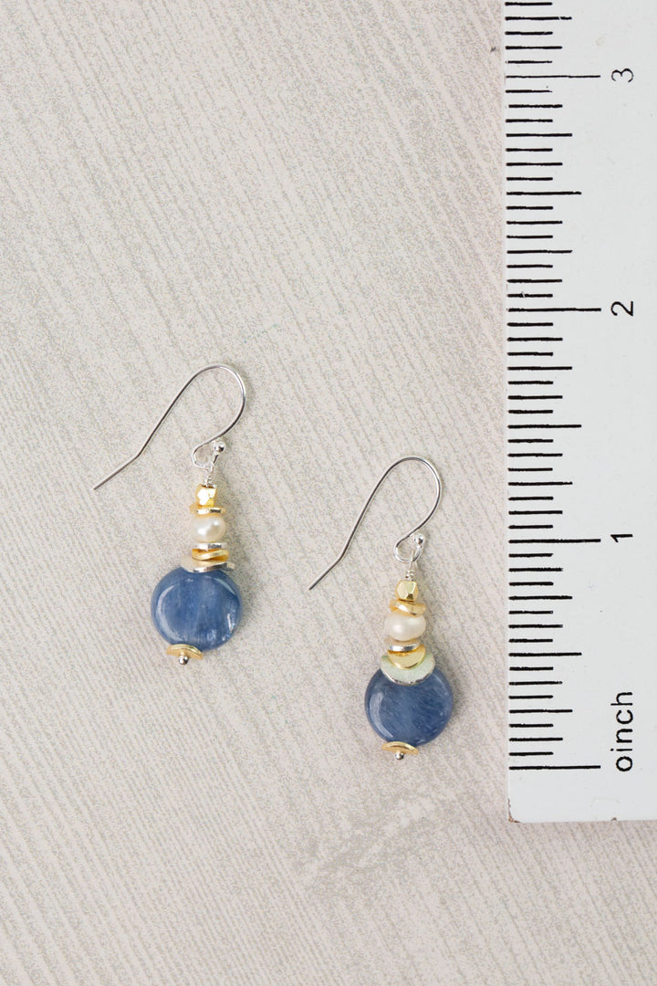 Seaside Pearl Kyanite Focal Earrings