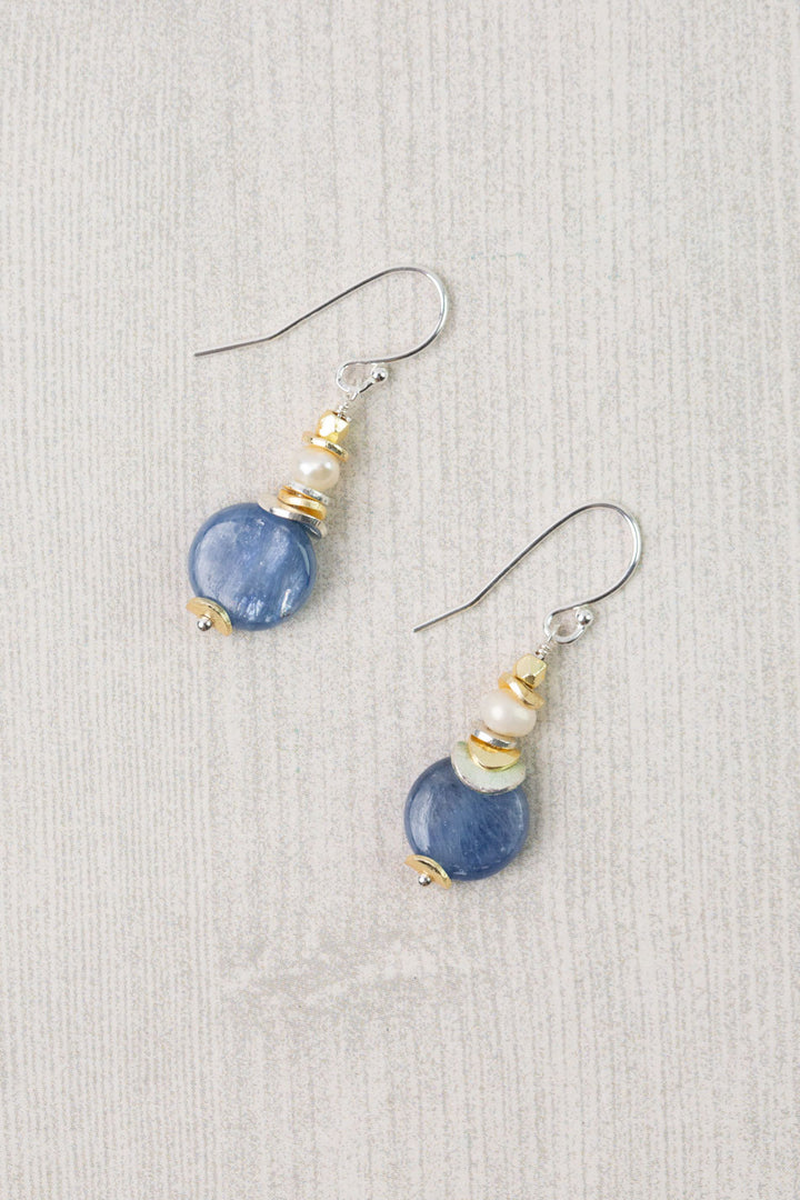 Seaside Pearl Kyanite Focal Earrings