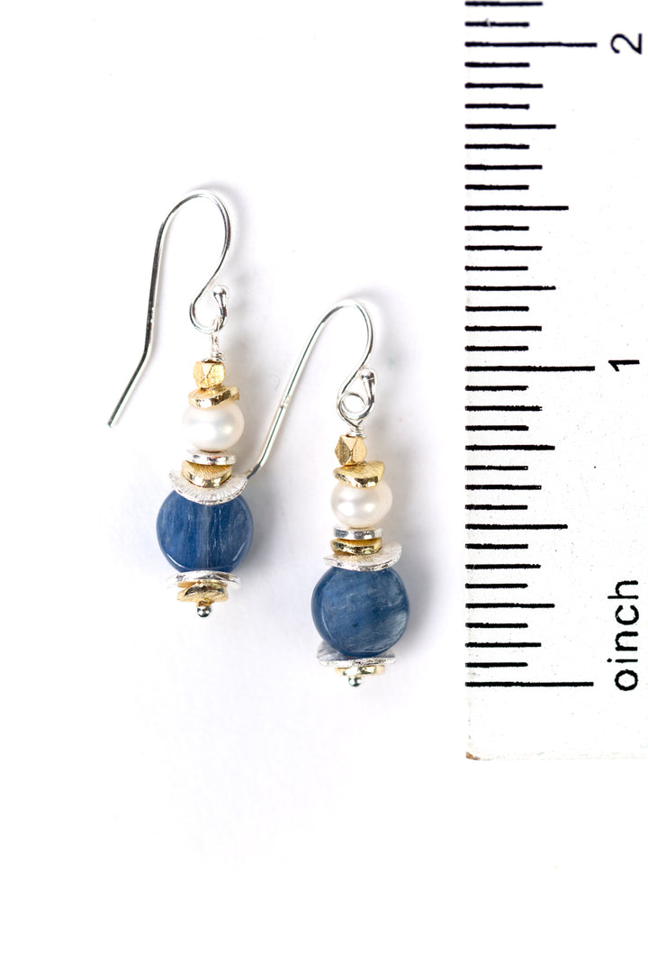 Seaside Pearl Kyanite Focal Earrings