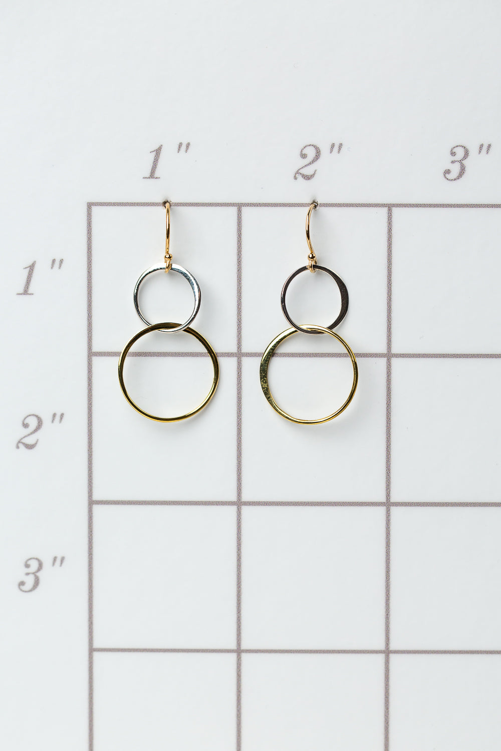 Seaside Double Silver and Gold Hoop Earrings