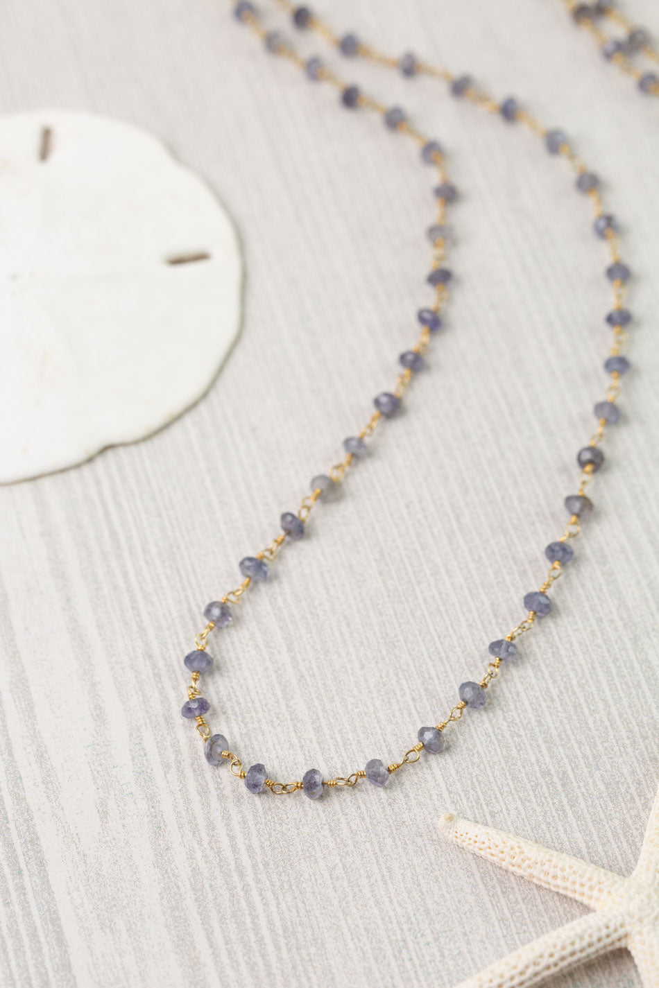 Seaside 33-35" Iolite Gemstone Chain Simple Necklace