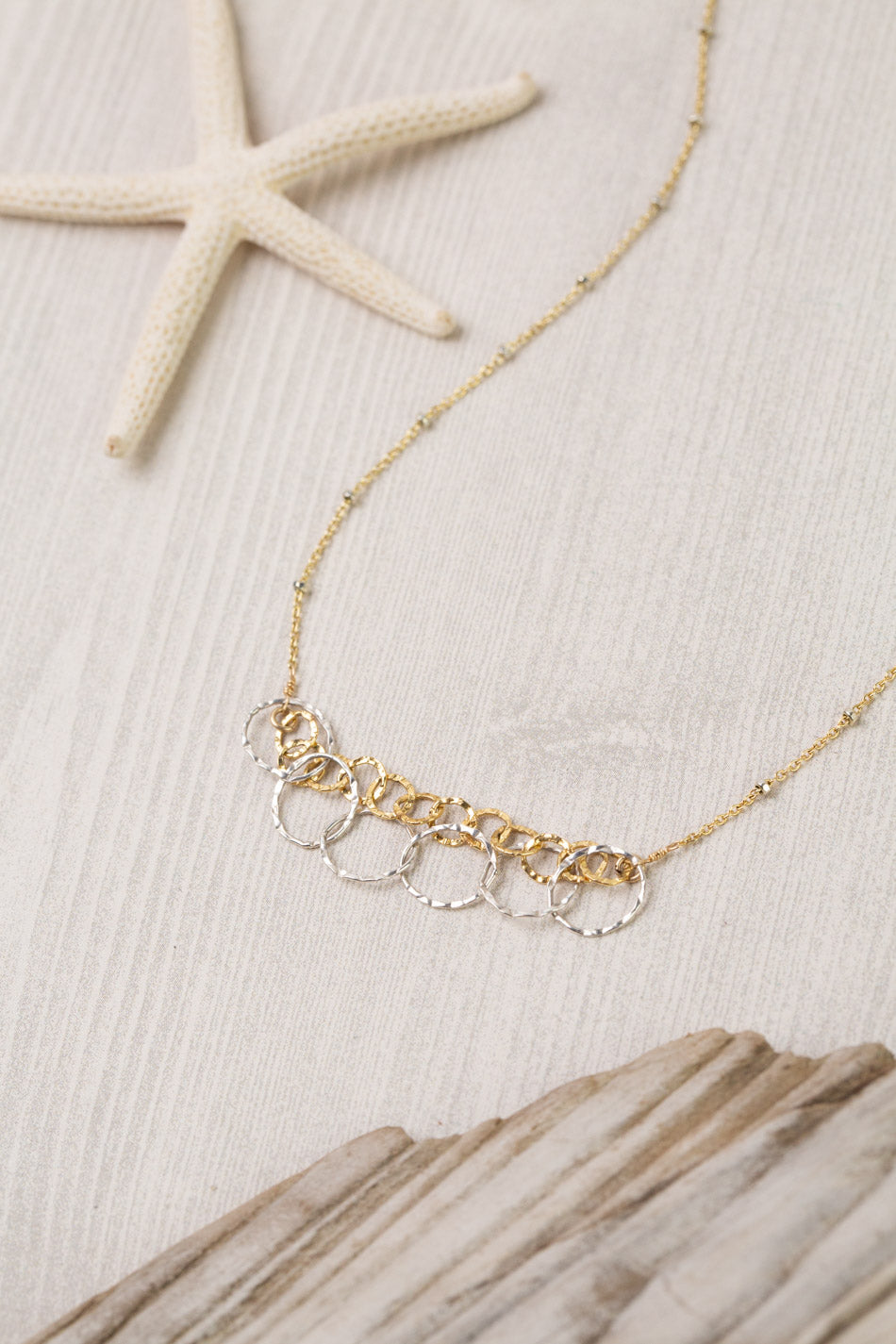 Seaside 16.5-18.5" Hoops Focal Necklace