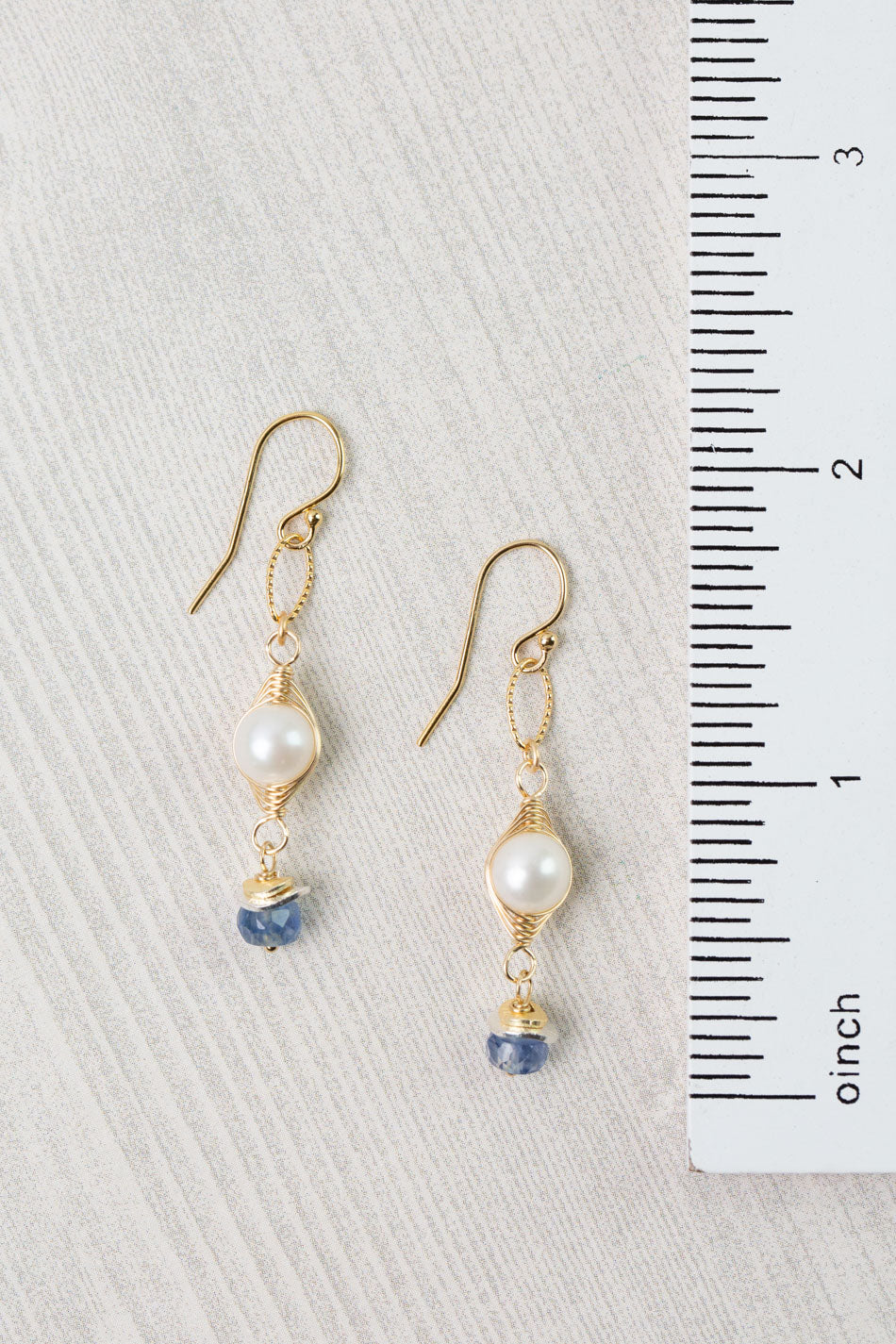 Seaside Iolite Herringbone Earrings