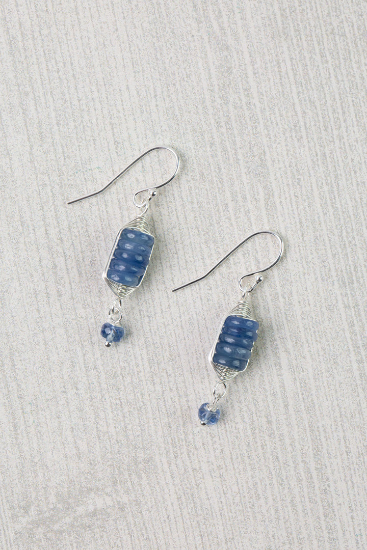 Seaside Kyanite Herringbone Earrings