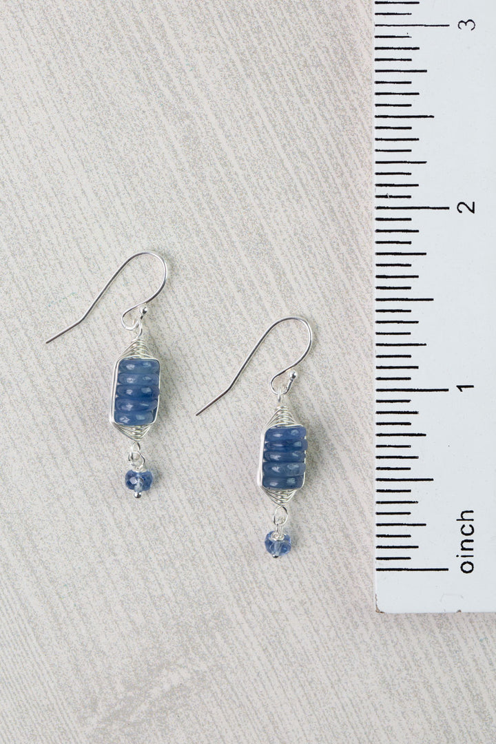 Seaside Kyanite Herringbone Earrings