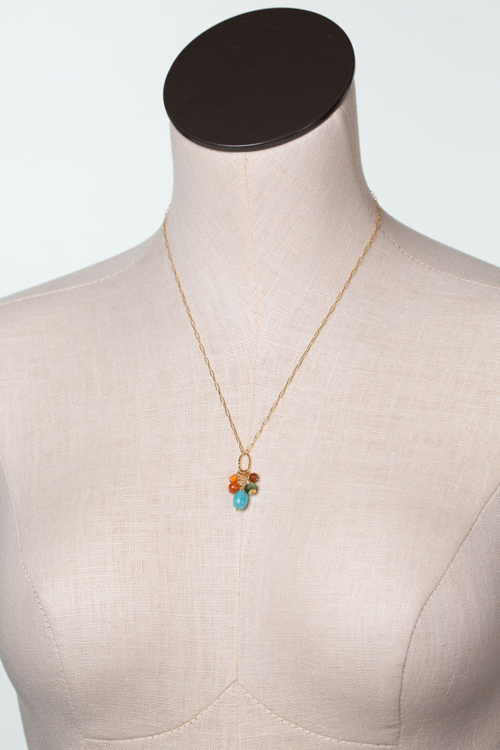 Secret Garden 18-20" Calcite, Amazonite Cluster Necklace