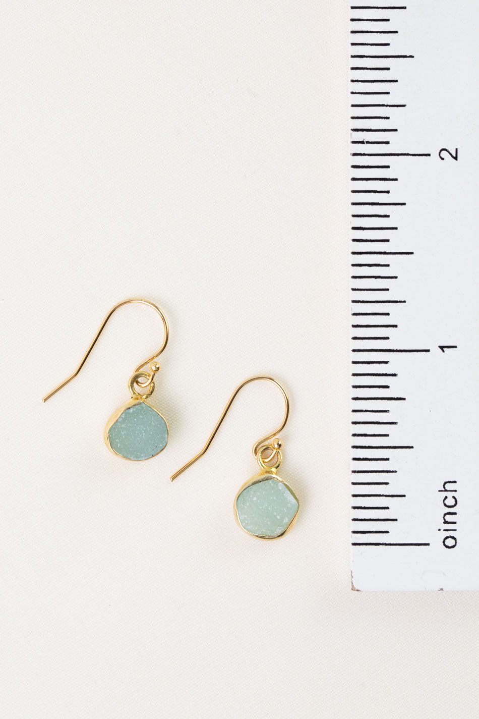 Serenity Simple Chalcedony Druzy Earrings
