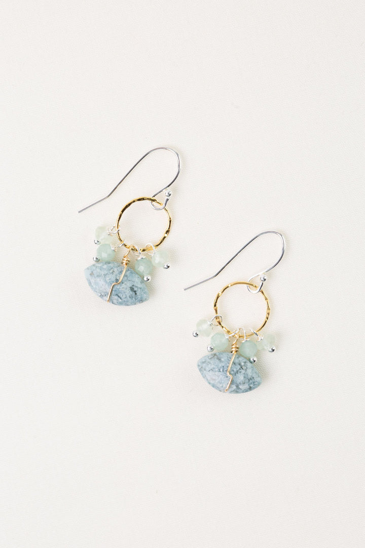 Serenity Aquamarine Cluster Earrings