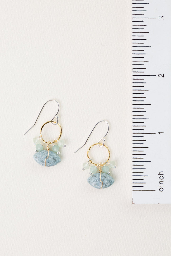 Serenity Aquamarine Cluster Earrings