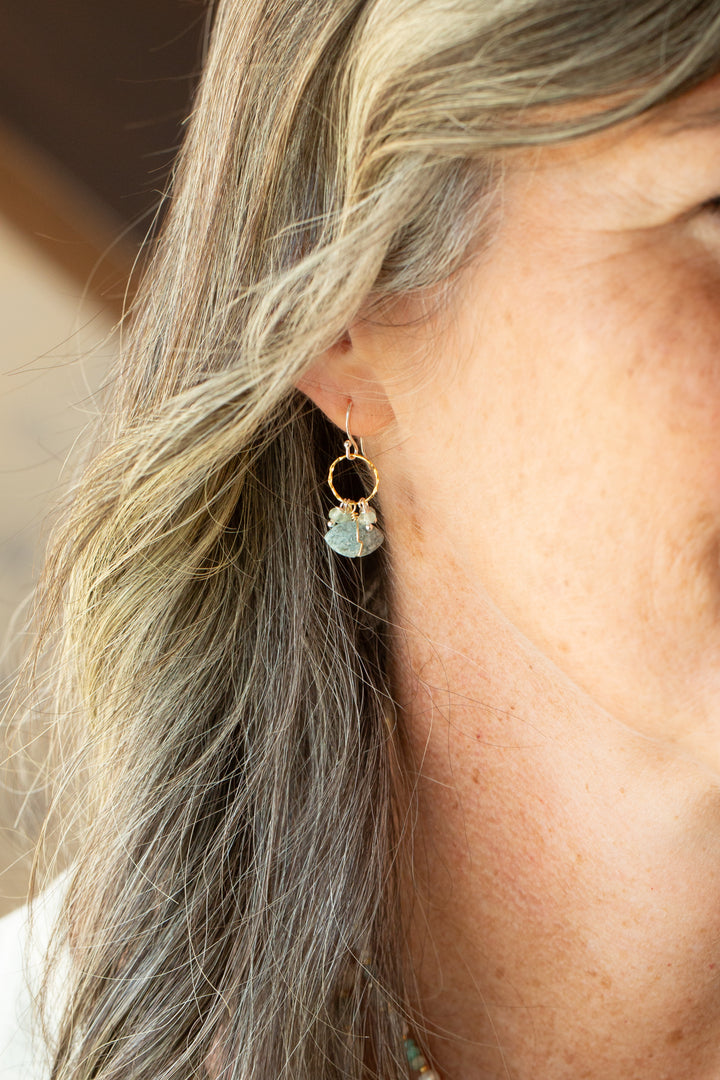 Serenity Aquamarine Cluster Earrings