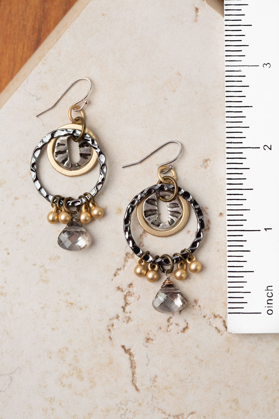 Silver & Gold Crystal Statement Earrings