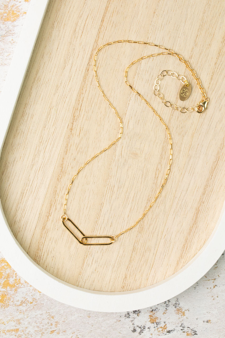 Simplicity 16-18" Gold Two Link Simple Necklace