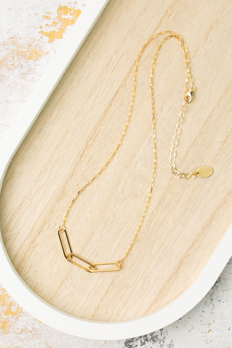 Simplicity 16-18" Gold Three Link Simple Necklace
