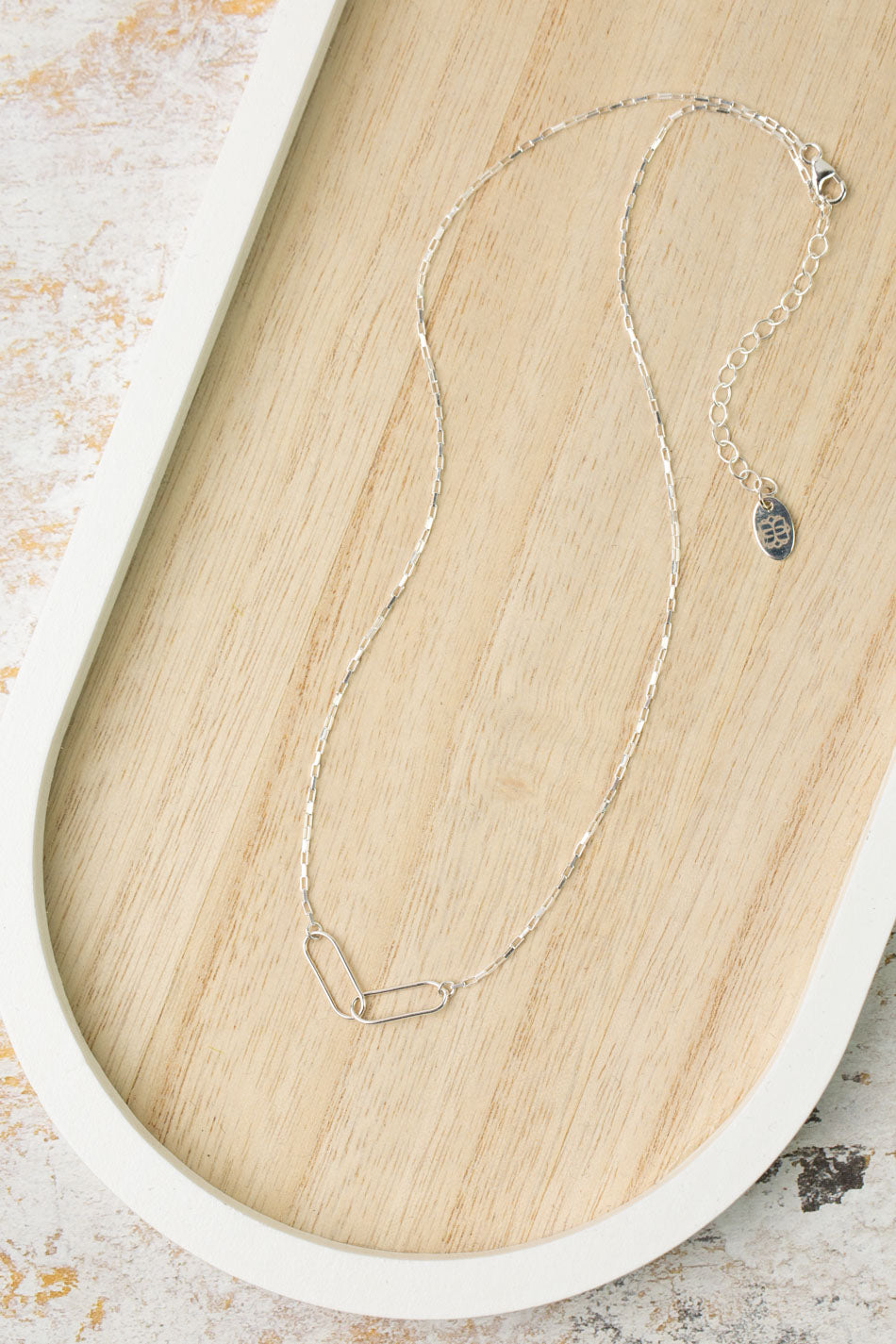 Simplicity 16-18" Silver Two Link Simple Necklace