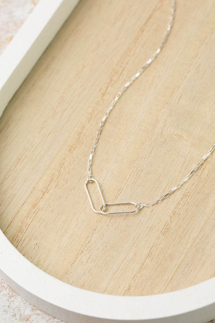 Simplicity 16-18" Silver Two Link Simple Necklace