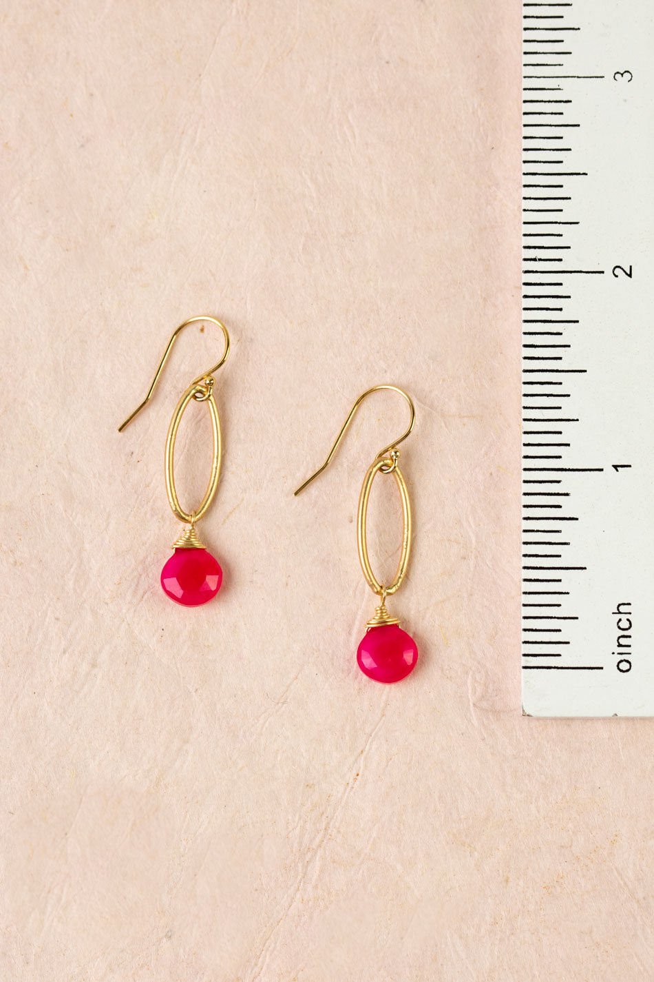 Splendor Fuchsia Jade Simple Earrings