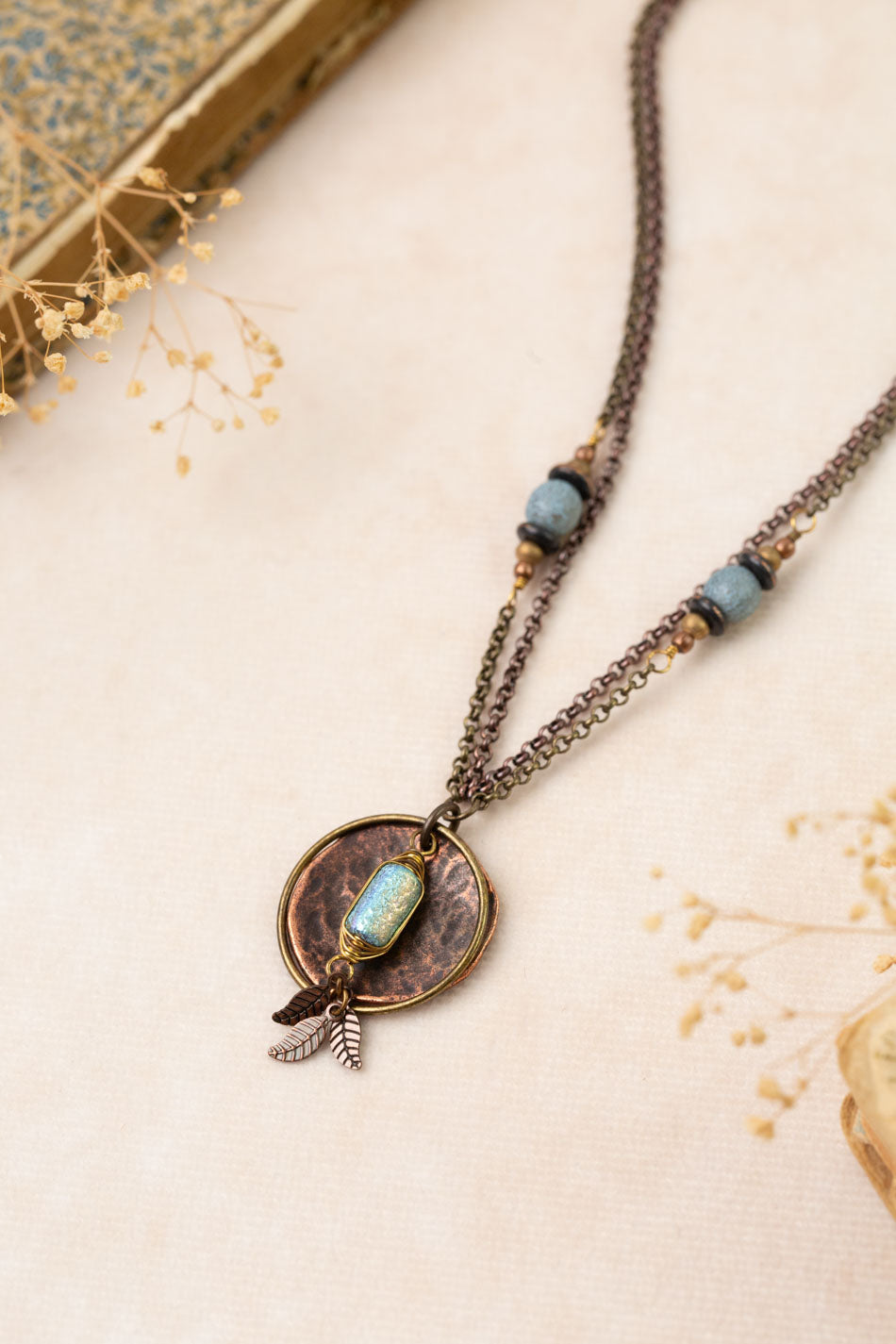 Storyteller 18.5-20.5" Czech Glass Statement Necklace
