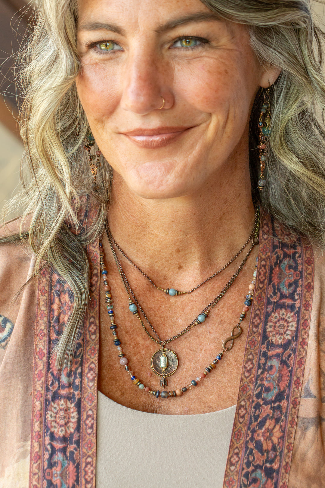 Storyteller 18.5-20.5" Czech Glass Statement Necklace