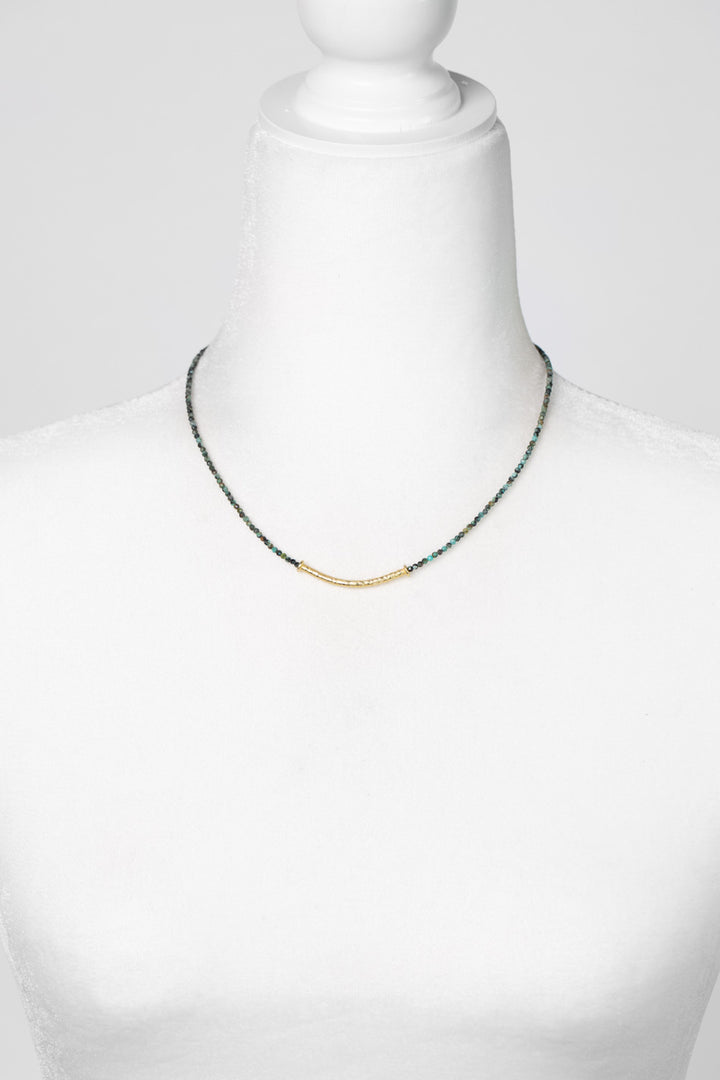 Tranquil Gardens 16-18" African Turquoise Bar Focal Necklace