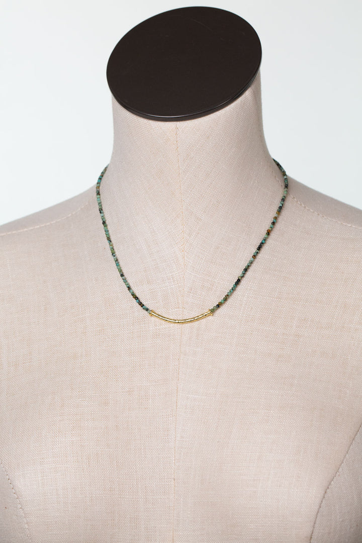 Tranquil Gardens 16-18" African Turquoise Bar Focal Necklace
