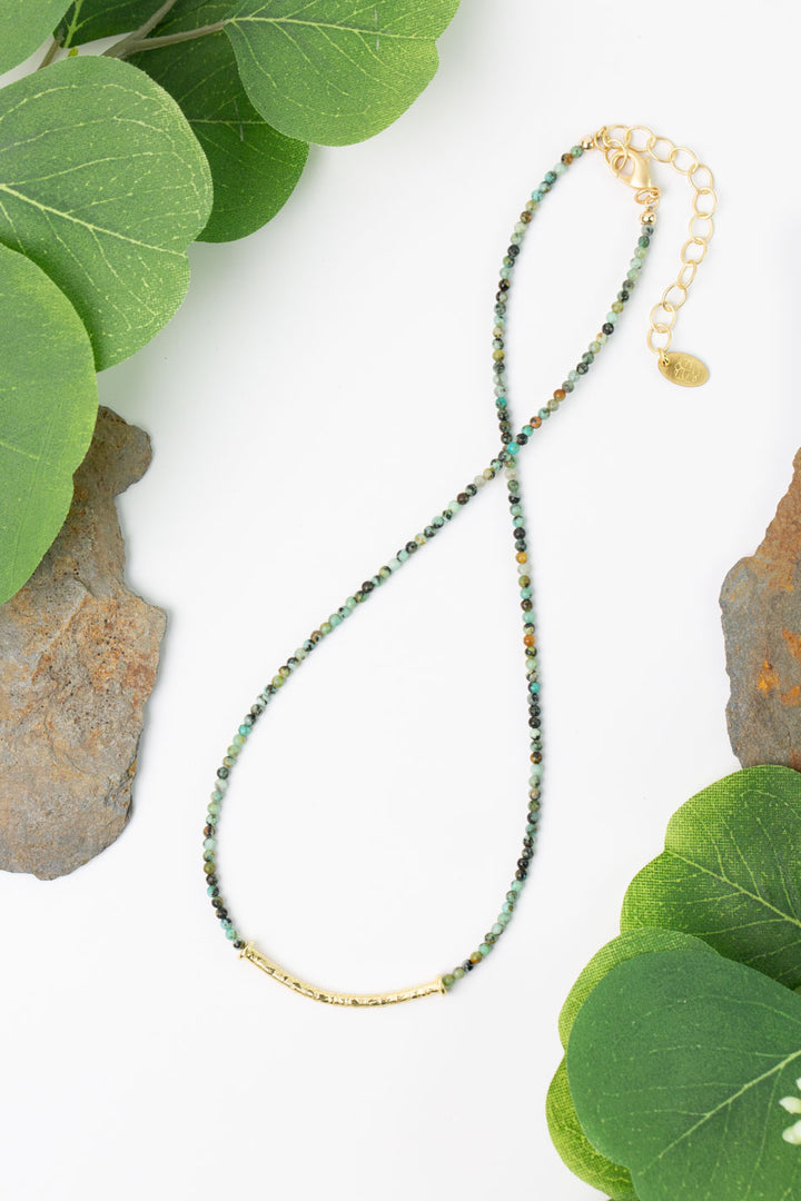 Tranquil Gardens 16-18" African Turquoise Bar Focal Necklace