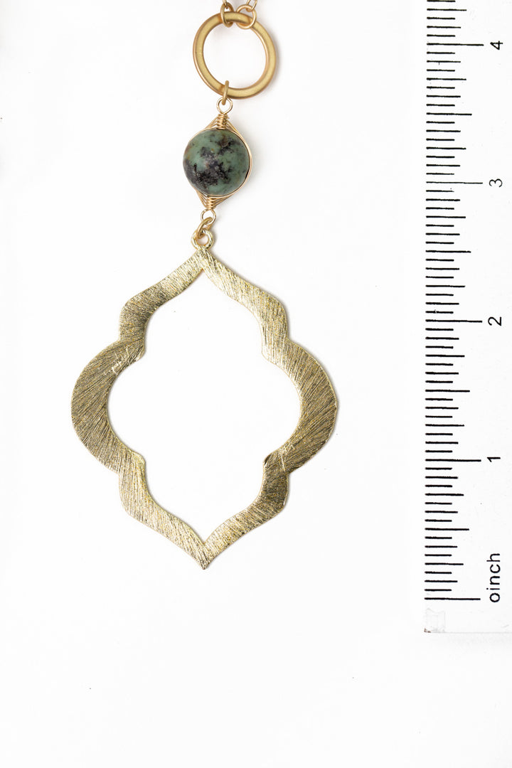 Tranquil Gardens 34-36" Matte Gold Diamond Focal Necklace