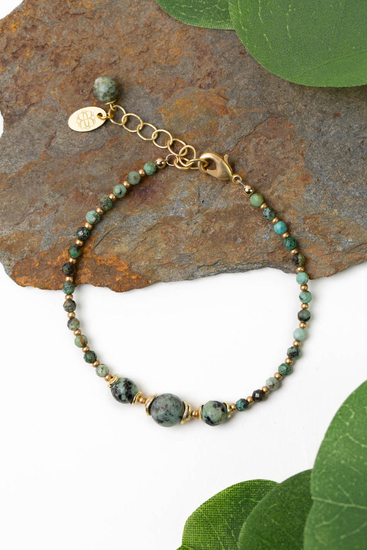 Tranquil Gardens 7.5-8.5" Simple African Turquoise Bracelet
