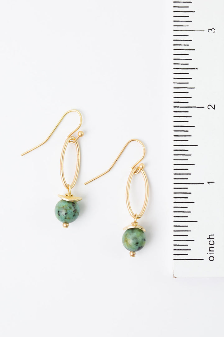 Tranquil Gardens African Turquoise  Dangle Earrings