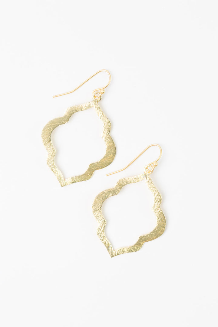 Tranquil Gardens Matte Gold Quatrefoil Earrings
