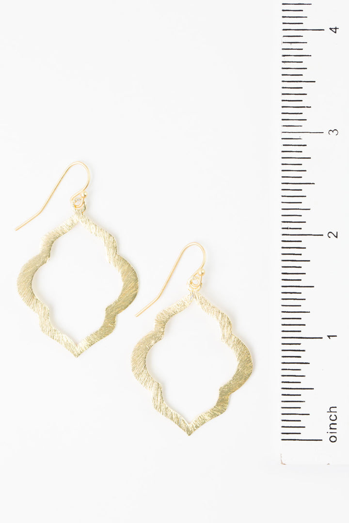 Tranquil Gardens Matte Gold Quatrefoil Earrings