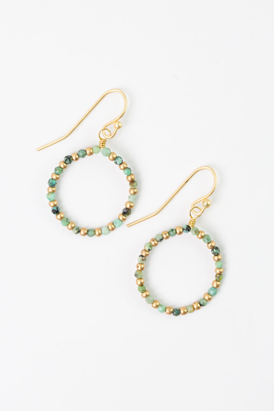Tranquil Garden African Turquoise Hoop Earrings