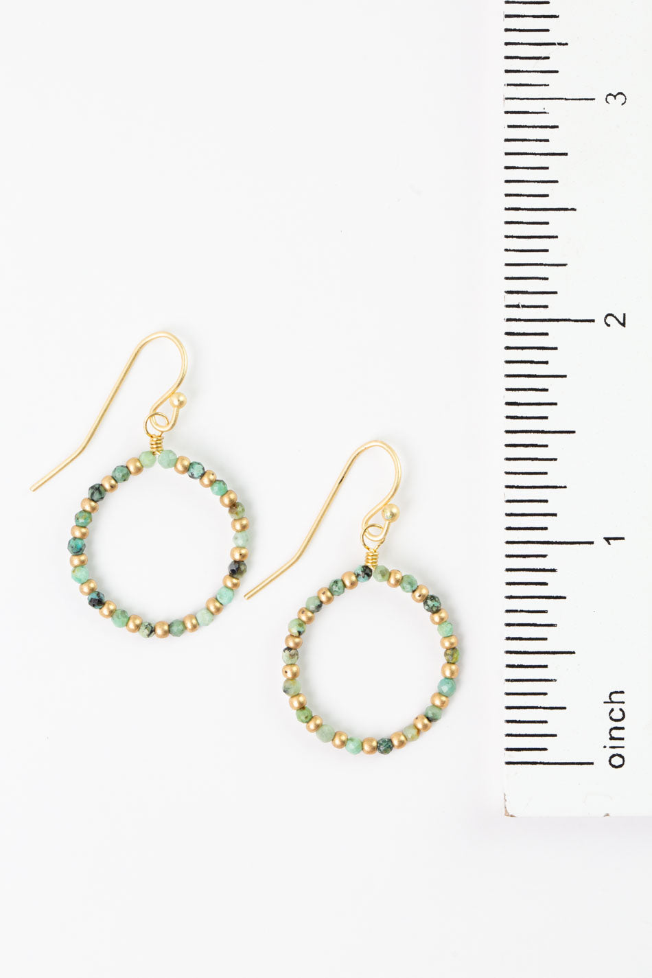 Tranquil Garden African Turquoise Hoop Earrings