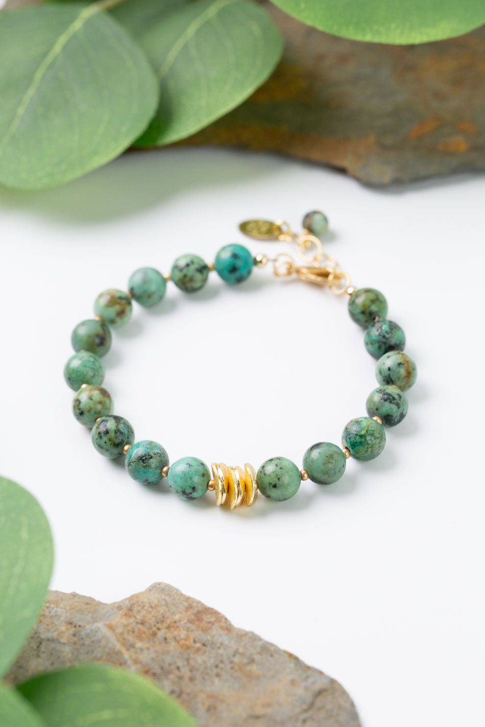 Tranquil Gardens 7.5-8" Africa Turquoise Simple Bracelet