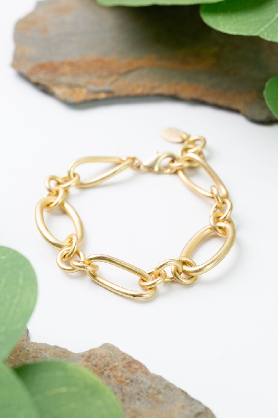 Tranquil Gardens 7.5-8" Matte Gold Simple Bracelet