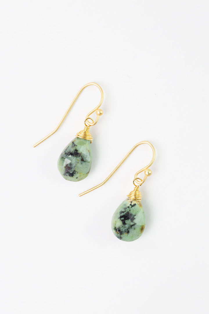 Tranquil Gardens African Turquoise Simple Earrings