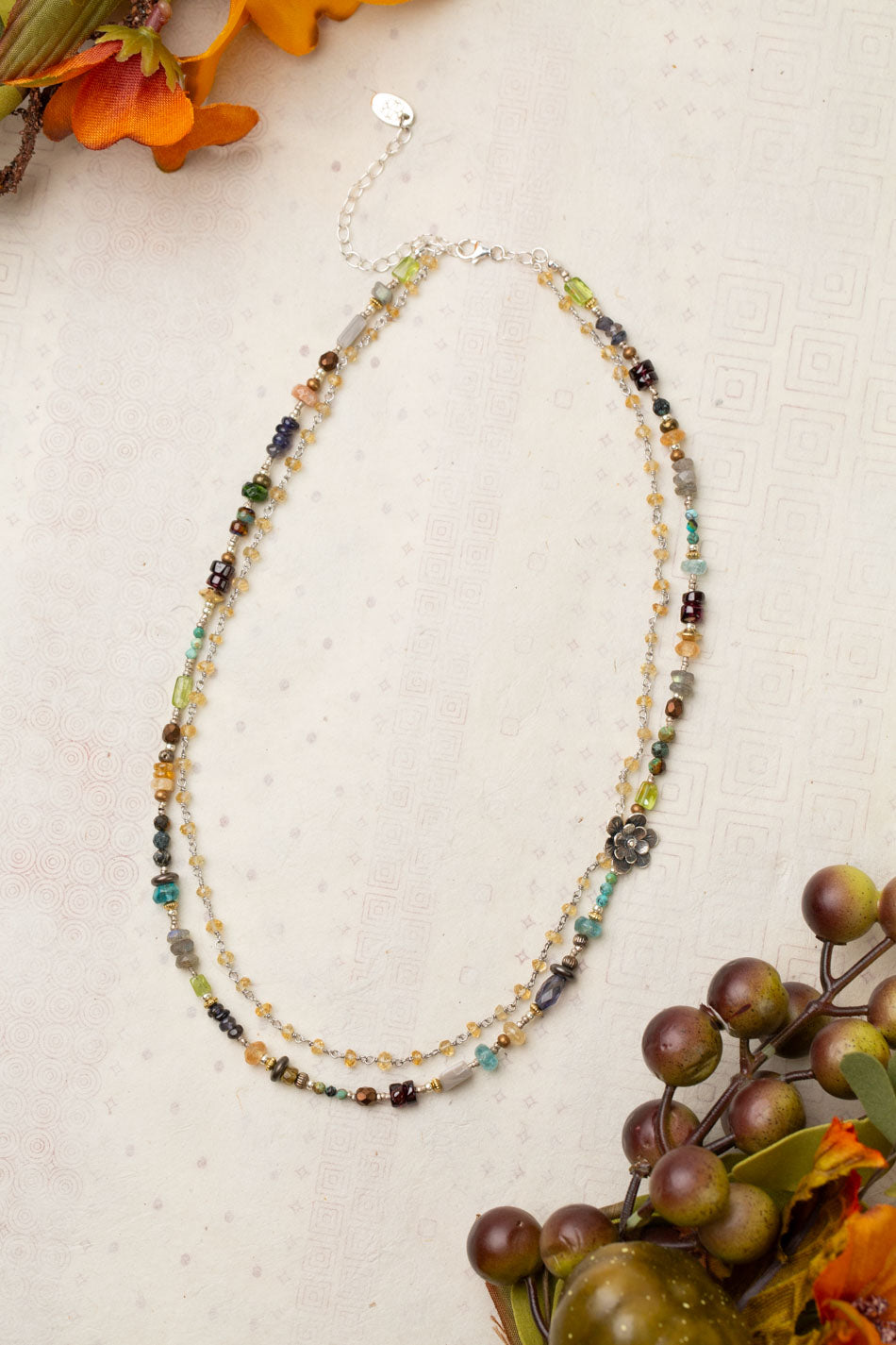 Iolite Bead and Labradorite Pendant Necklace Gold-plated Sterling Silver Iolite Bead and Labradorite Pendant Necklace Gold-plated Sterling Silver