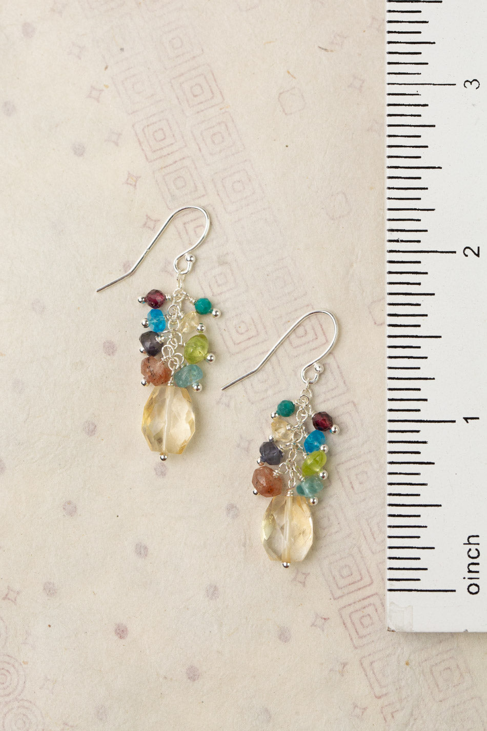 Thrive Faceted Citrine Briolette Cluster Earrings