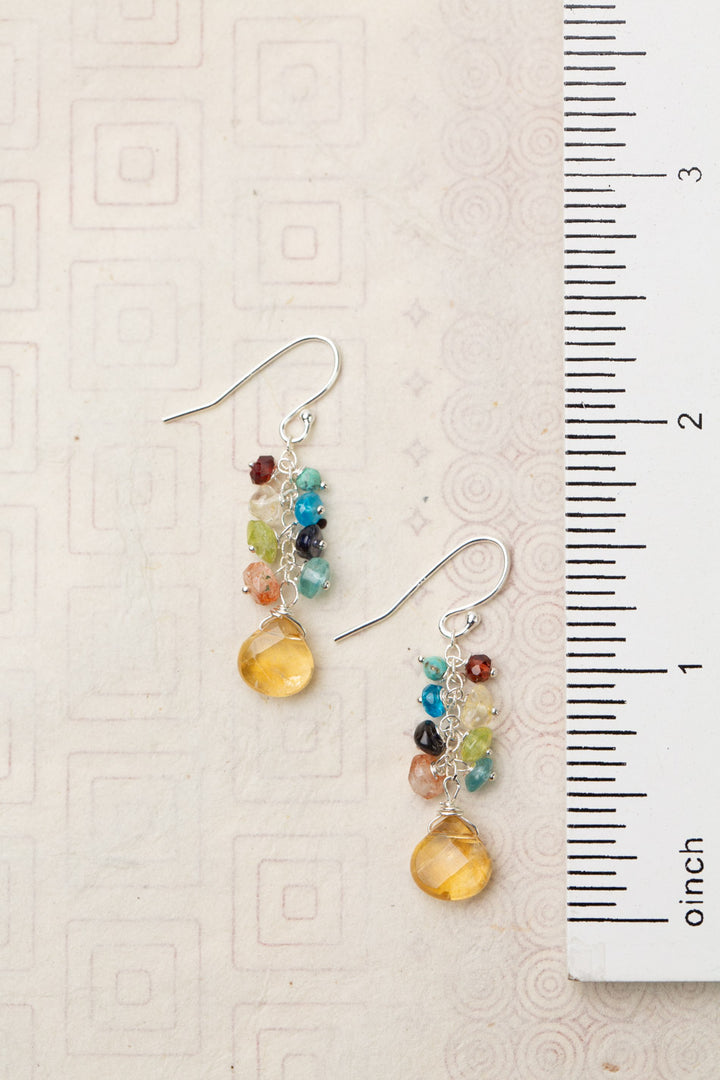 Thrive Faceted Citrine Briolette Cluster Earrings