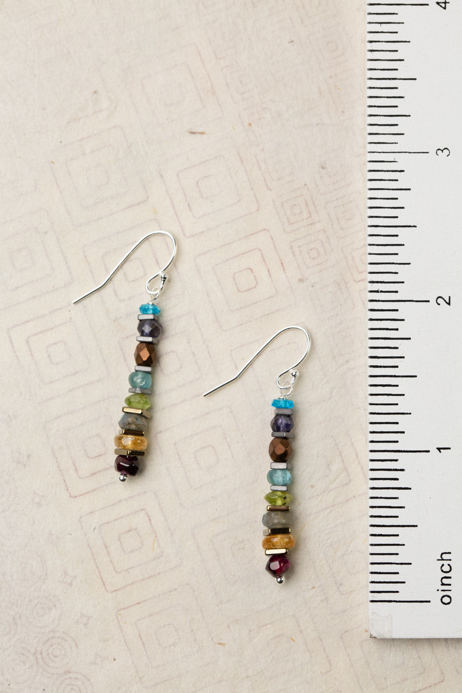 Thrive Blue Apatite, Iolite, Czech Glass, Peridot, Labradorite, Citrine, And Garnet Simple Earrings