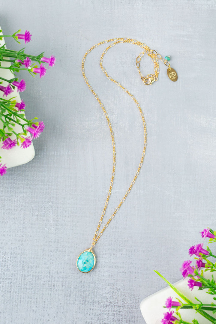 Treasure 16.5-18.5" Turquoise Simple Necklace