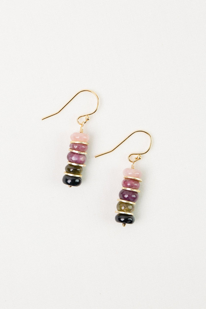 Tourmaline Stacked Dangle Earrings