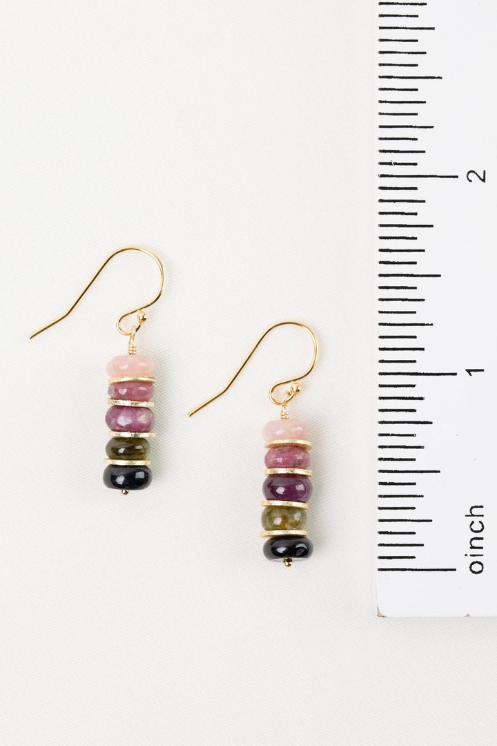 Tourmaline Stacked Dangle Earrings
