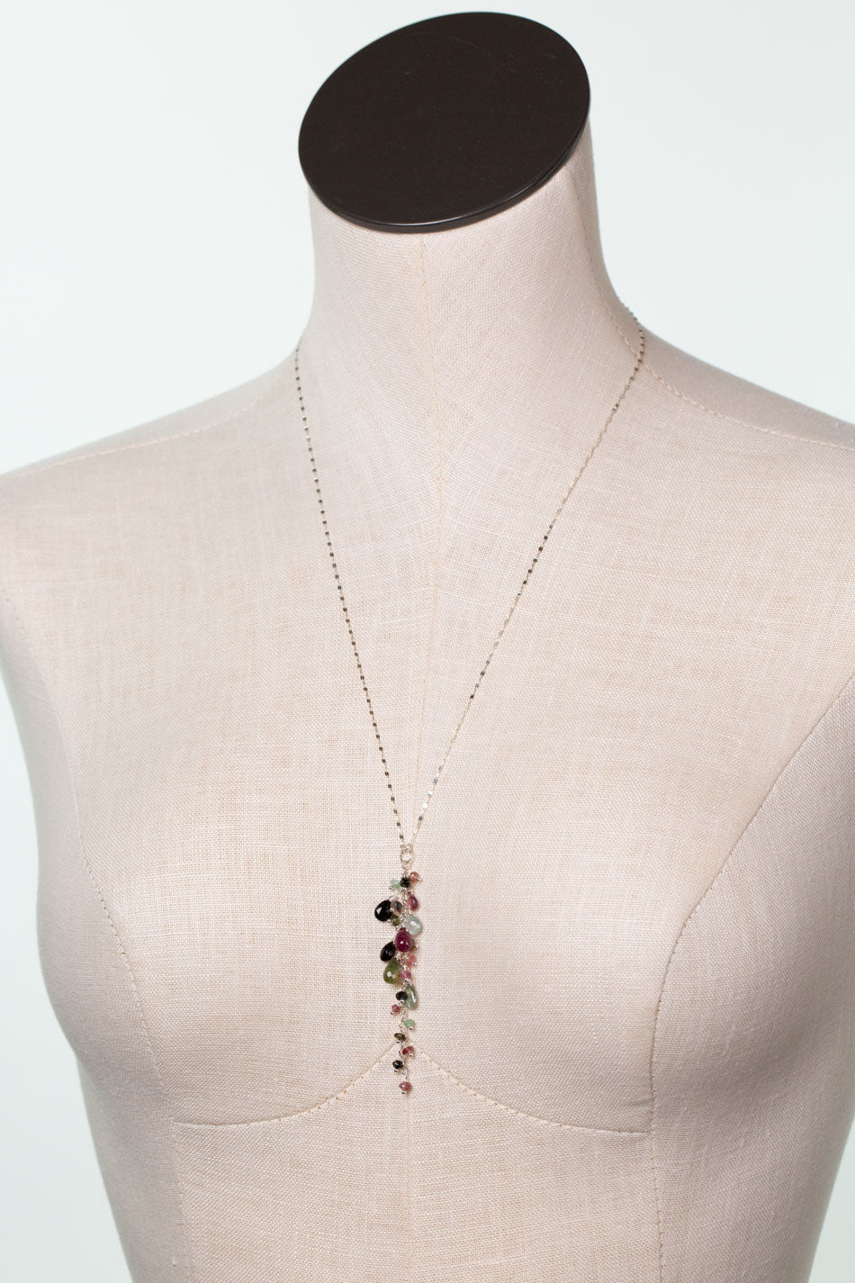 Tourmaline 22-24" Cluster Necklace