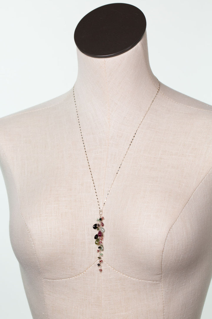 Tourmaline 22-24" Cluster Necklace