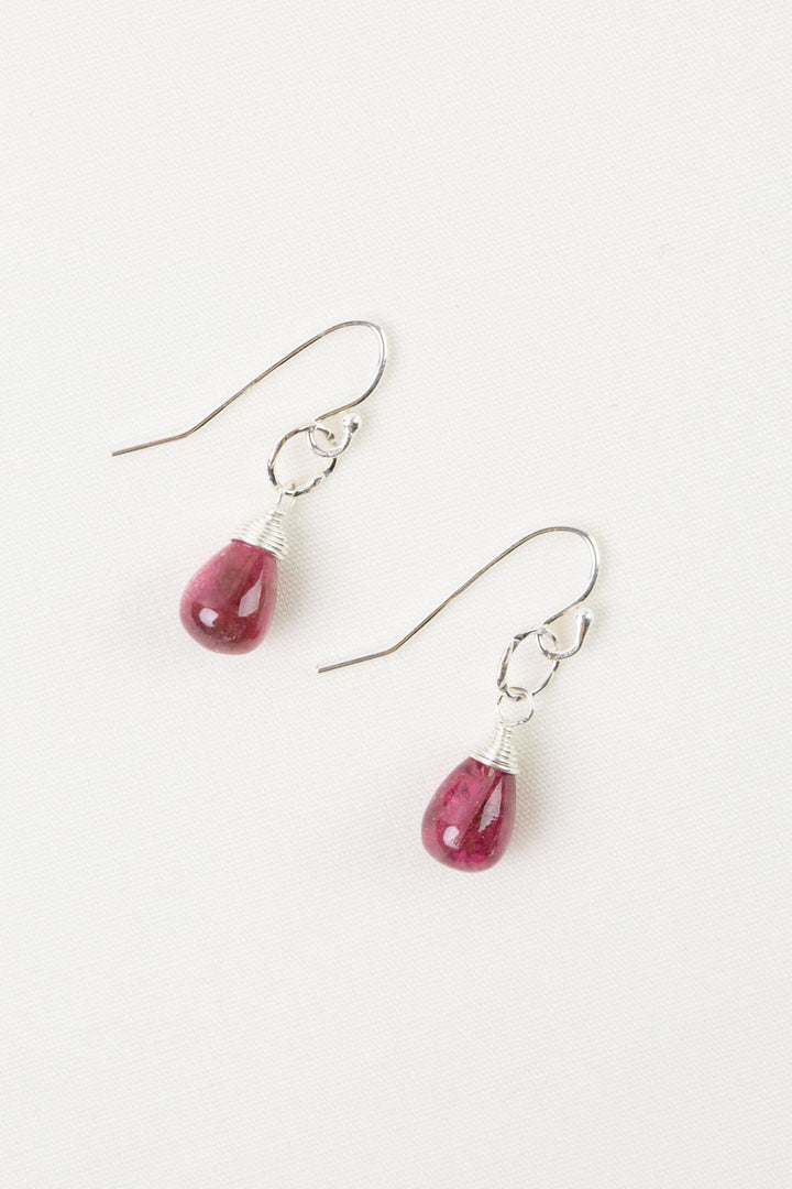 Tourmaline Briolette Simple Earrings