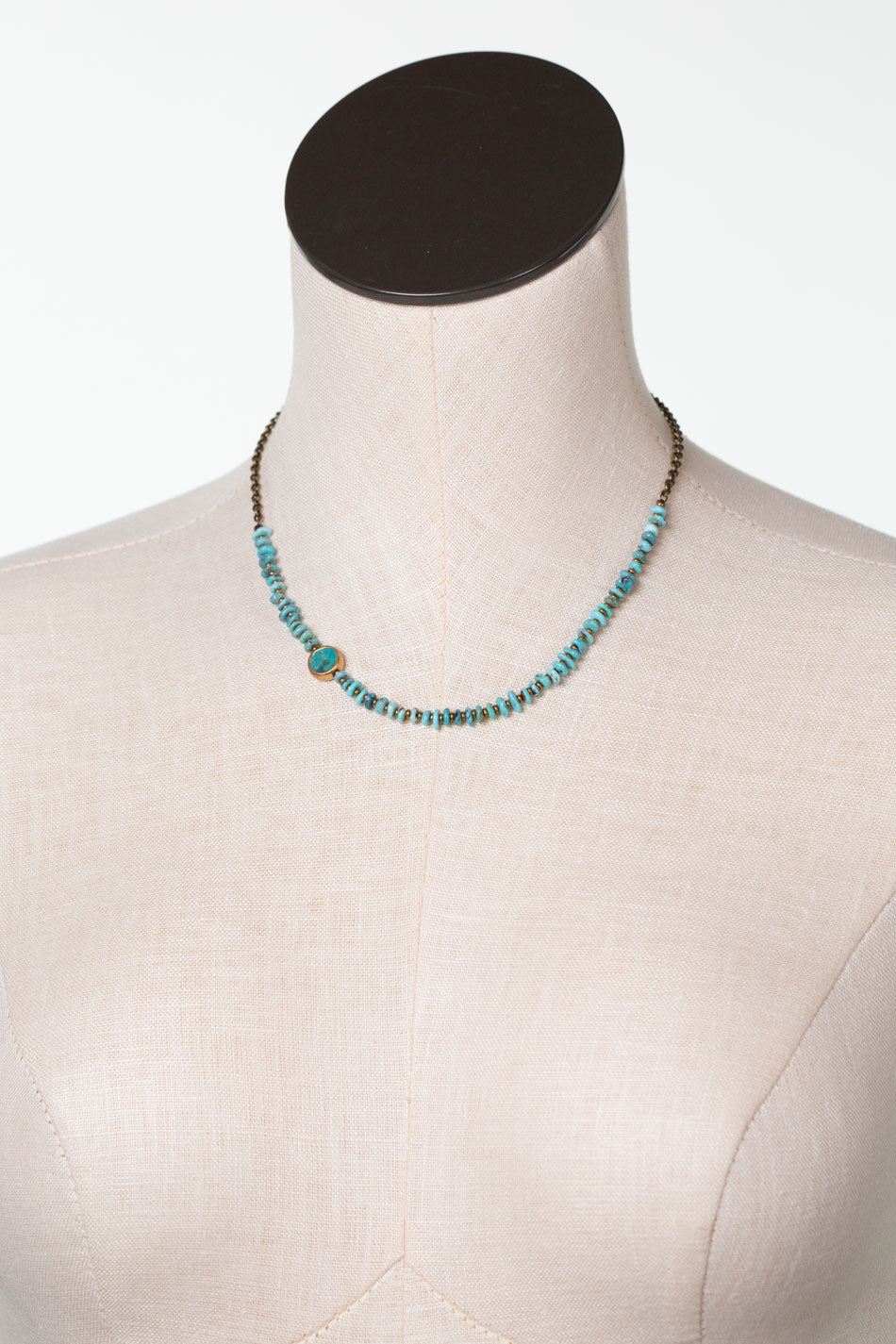 Transcend 16-18" Turquoise Bezel Simple Necklace
