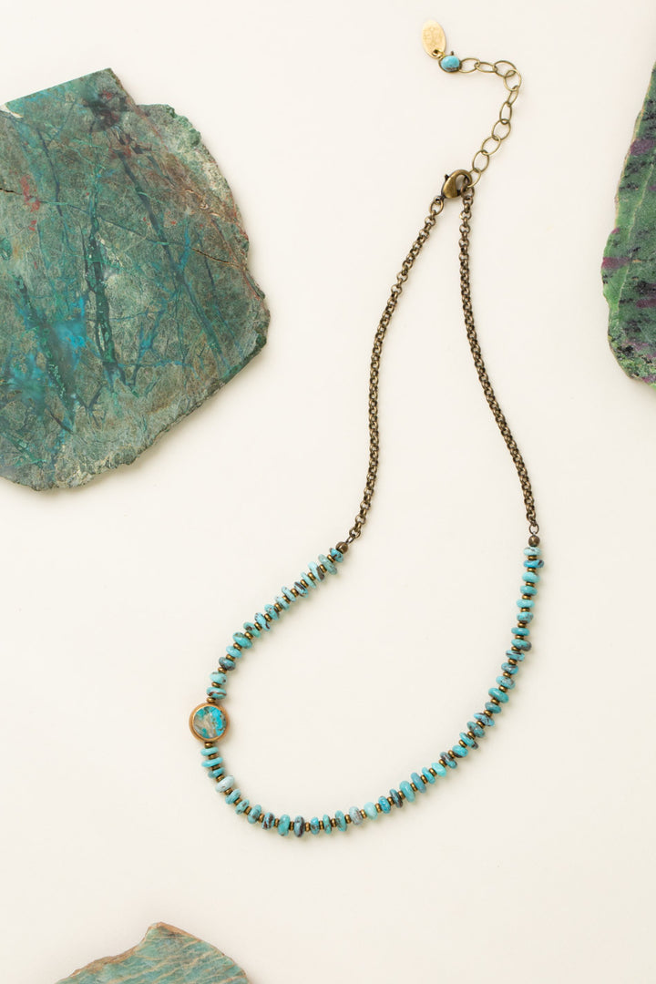 Transcend 16-18" Turquoise Beze Simple Necklace