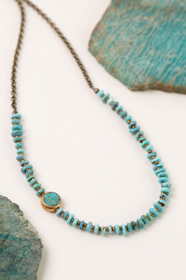 Transcend 16-18" Turquoise Bezel Simple Necklace